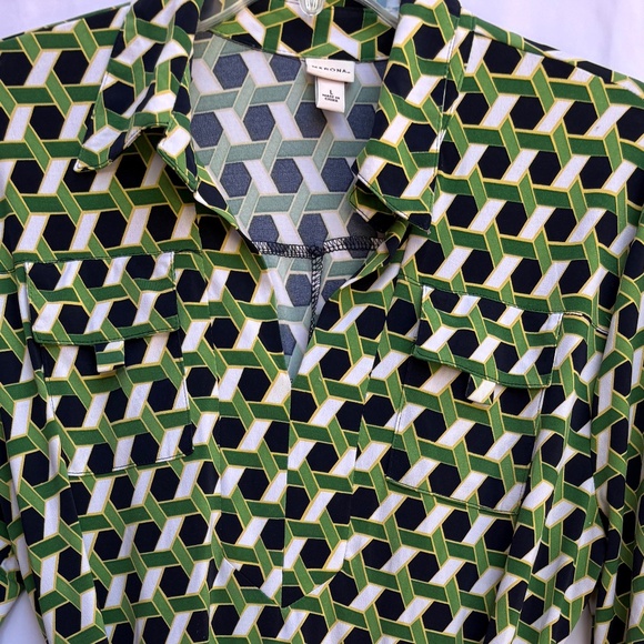 Merona Geometric Print Shirt Dress – Size L - Picture 4 of 4